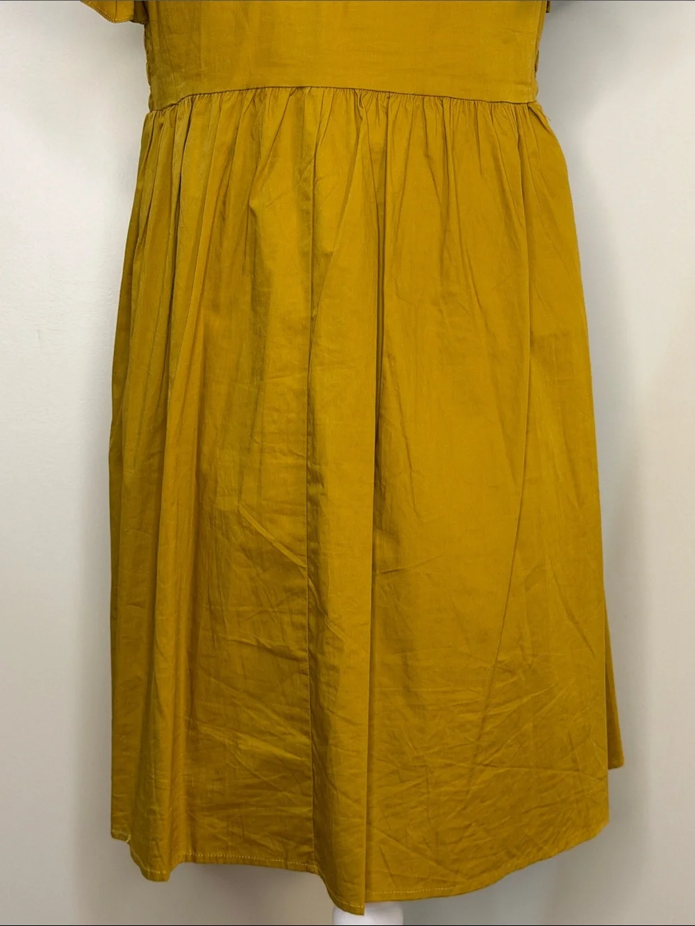 Moon River Mustard Smocked Short Sleeve Women’s Dress Size Medium